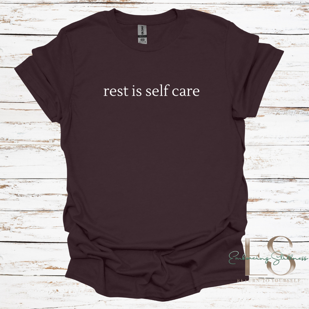 The "Rest is Self Care" Tee White Font