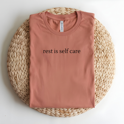The "Rest is Self Care" Tee Black Font