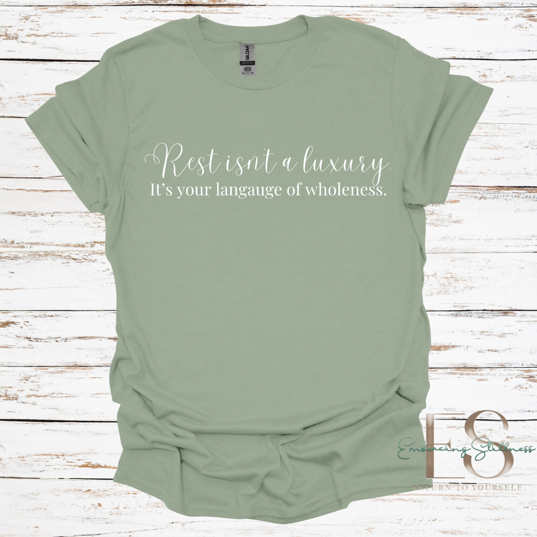 The "Rest Isn't a Luxury" White Font Tee