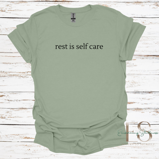 The "Rest is Self Care" Tee Black Font