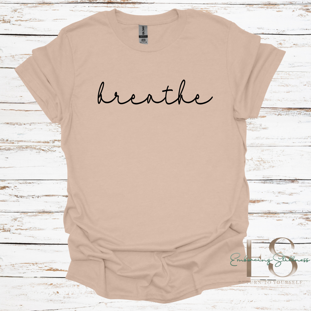 The "Breathe" Tee Black Font