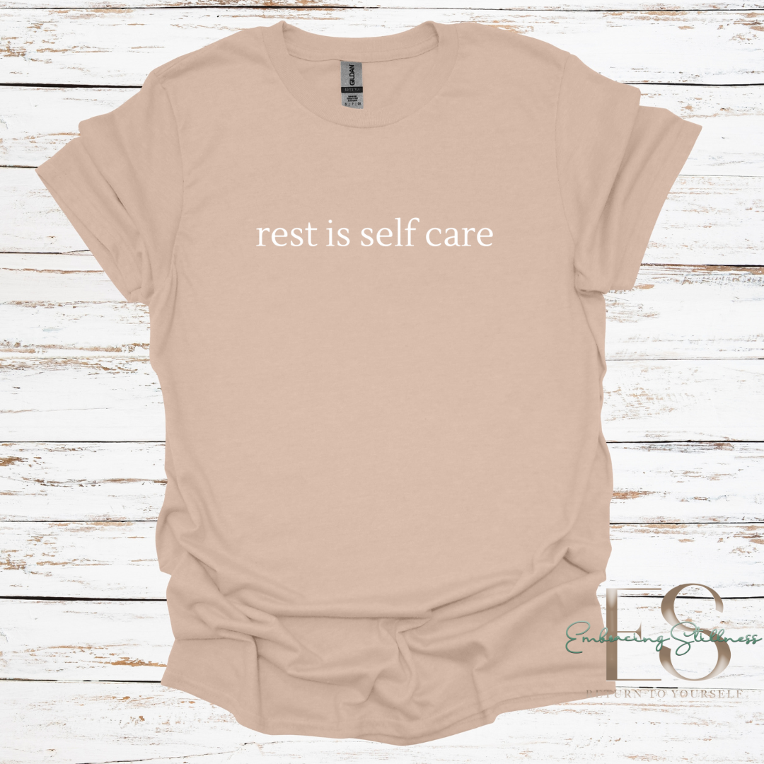 The "Rest is Self Care" Tee White Font