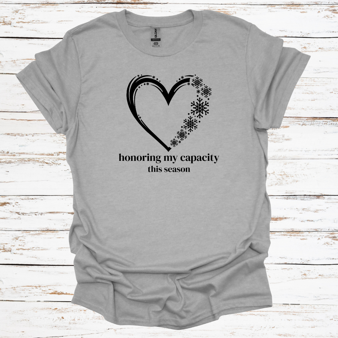 The "Honoring My Capacity" Black Font Tee