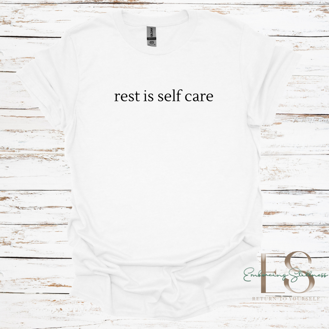 The "Rest is Self Care" Tee Black Font